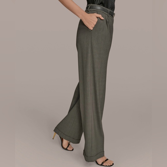 Donna Karan Women’s Women's Belted Wide-Leg Pants. Size 10. Dark Mineral. NWT - Picture 3 of 5